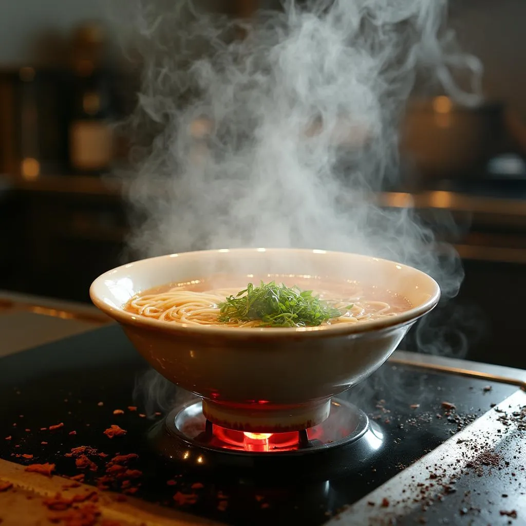 Preparación del caldo de ramen